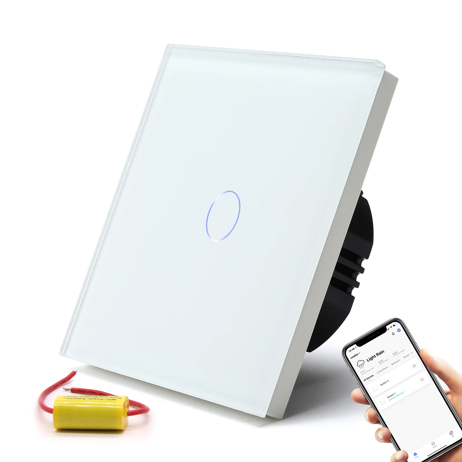 BSEED WIFI Schalter Serie Wand Smart Licht Schalter Blaue LED Hintergrundbeleuchtung Glas Tuya APP Touch Schalter EU Standard Keine Neutral 3