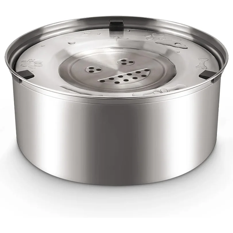 

3L Stainless Steel No Spill Water Bowl for Dogs Non-Slip Slow Dog Bowl Water Feeder Dispenser for Medium Large Dogs