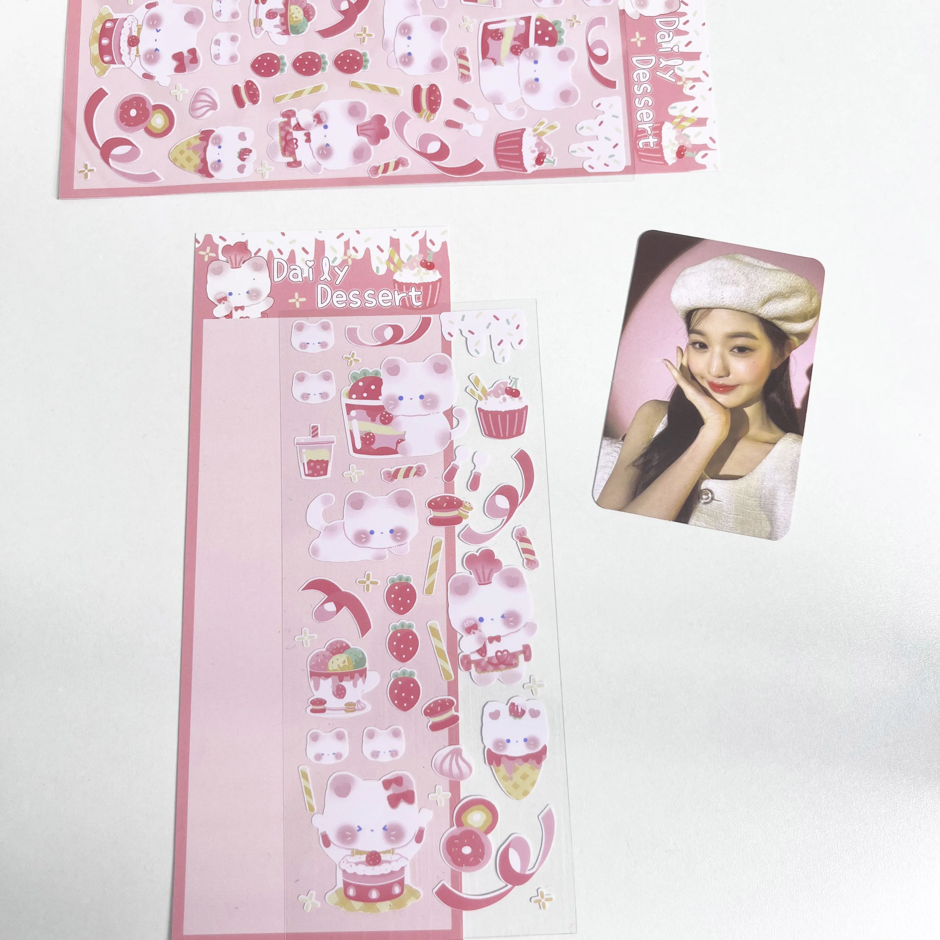 1 Pc Cute Cartoon Cat Rabbit Sticker Kawaii Korean Style DIY Kpop Idol Album Card Photo Decoration Material Sticker