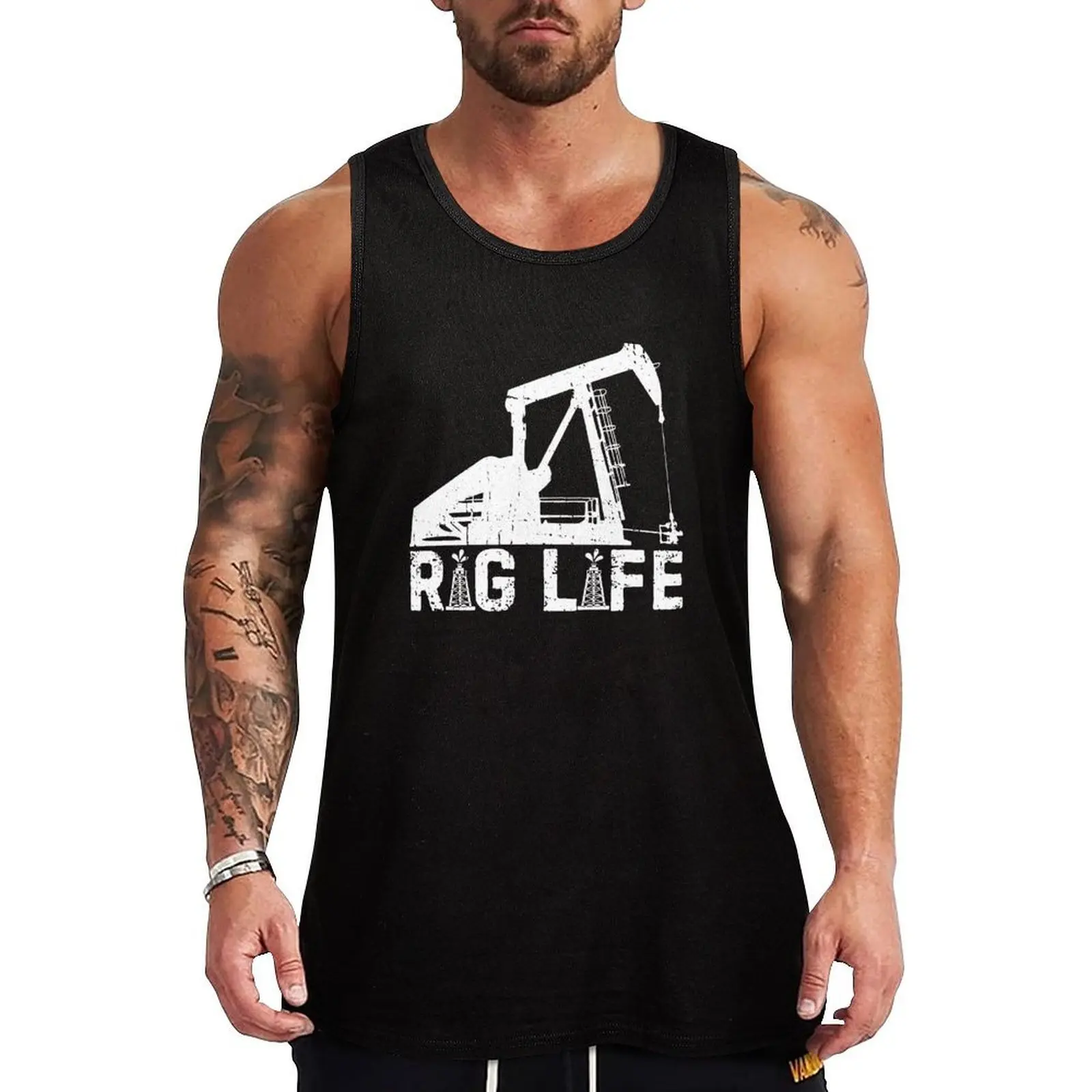 

Funny Rig Life Oil Drilling Roughnecks Oilfield Worker Man Tank Top Regular Fit Basic Tank Top Sleeveless Casual Shirt