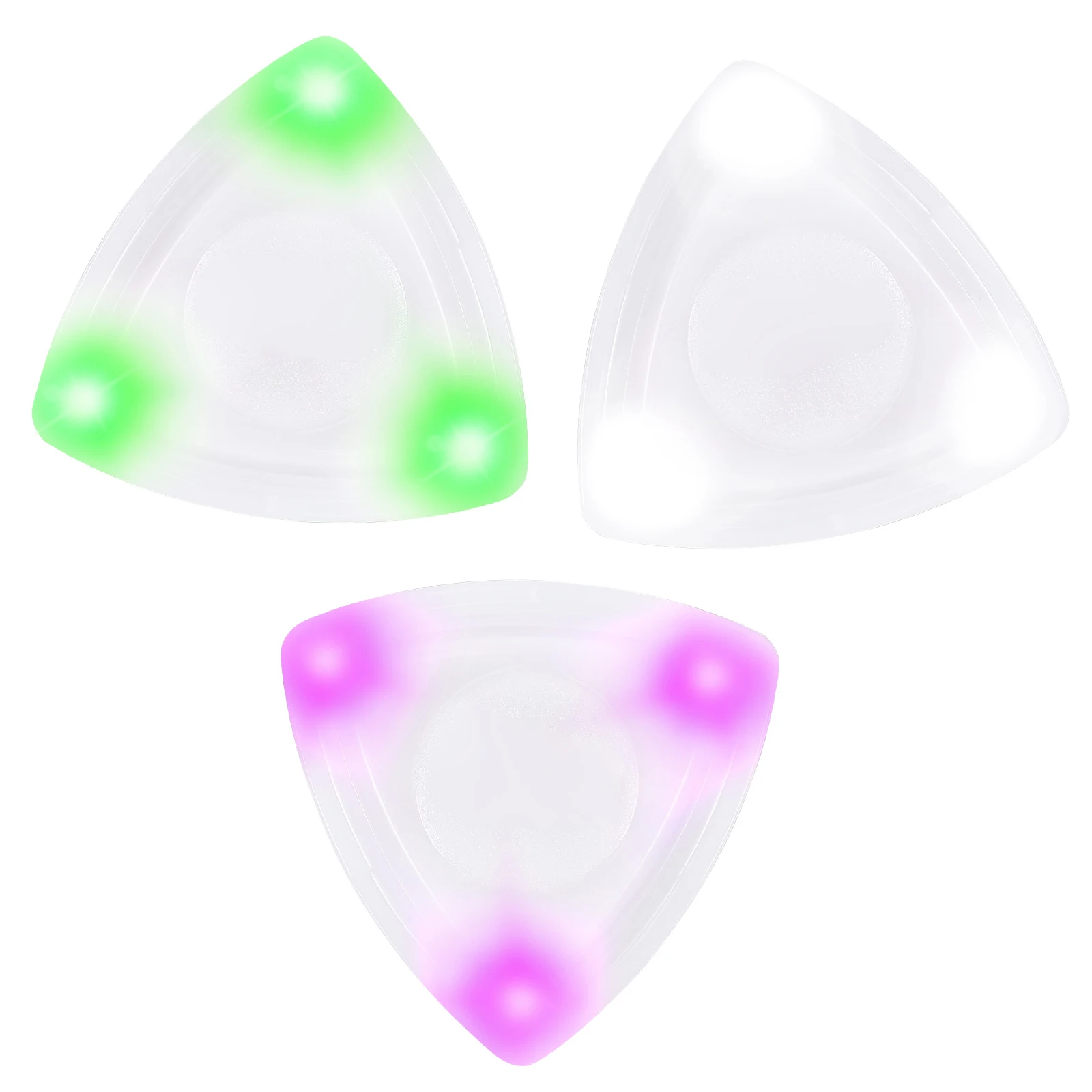

3 Pcs LED Guitar Picks Luminous Acoustic Folk Plectrum Glow Dark ABS Durable Smooth Sound Accessories Instruments