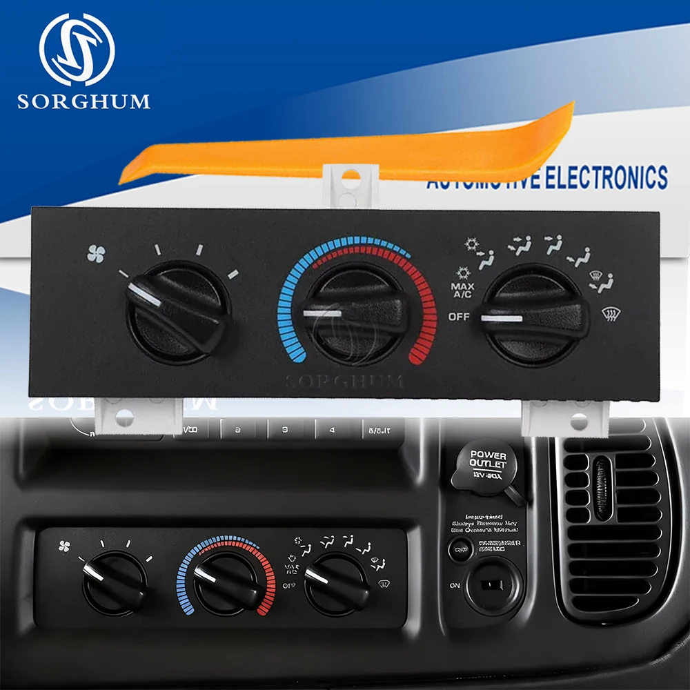 

55055459AA A/C AC Heater Manual Climate Temp Control Panel For Dodge Ram Van 1998 1999 2001 2003 Road RAM 55055459AB 55055459AC