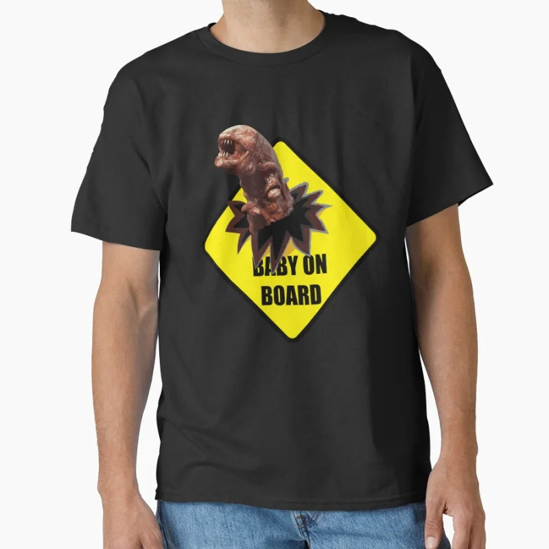 

Alien On Board！Chestburster horror movie ALIEN scary sci fi Xenomorph Weyland Yutani printed Large size t shirt for men