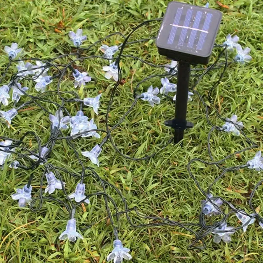 1pc 6.5M30LED Solar String Sakura Lights LED Outdoor Waterproof Festival Garden Decorative Lights image 6