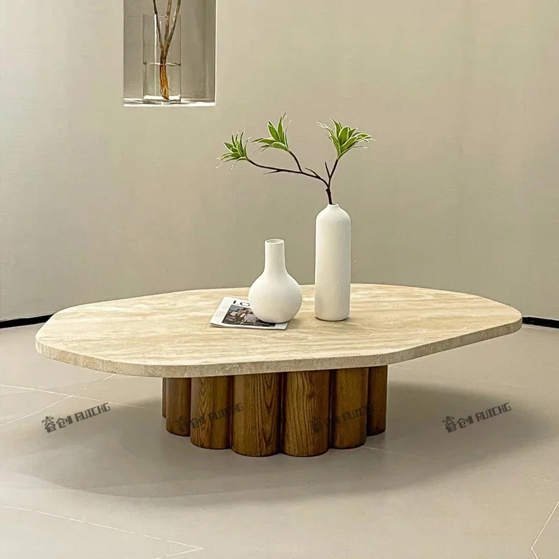 

Modern simple Home living room coffee table Creative natural marble Side table Light Luxury Home Decoration Irregular Table