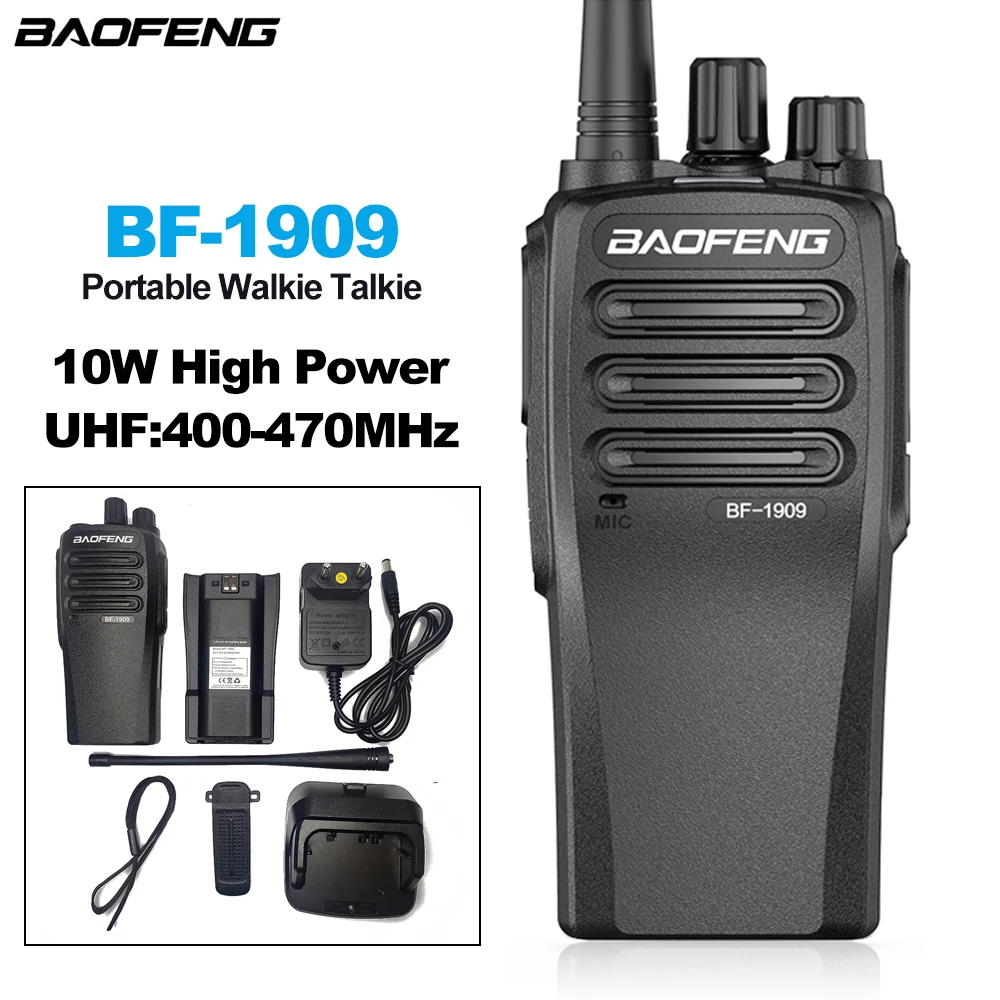 BaoFeng BF-1909 Walperforated Talkie Longue Portée Radio Bidirectionnelle Haute Puissance Type C Chargement VOX Qualité Sonore Clair 400-480MHz