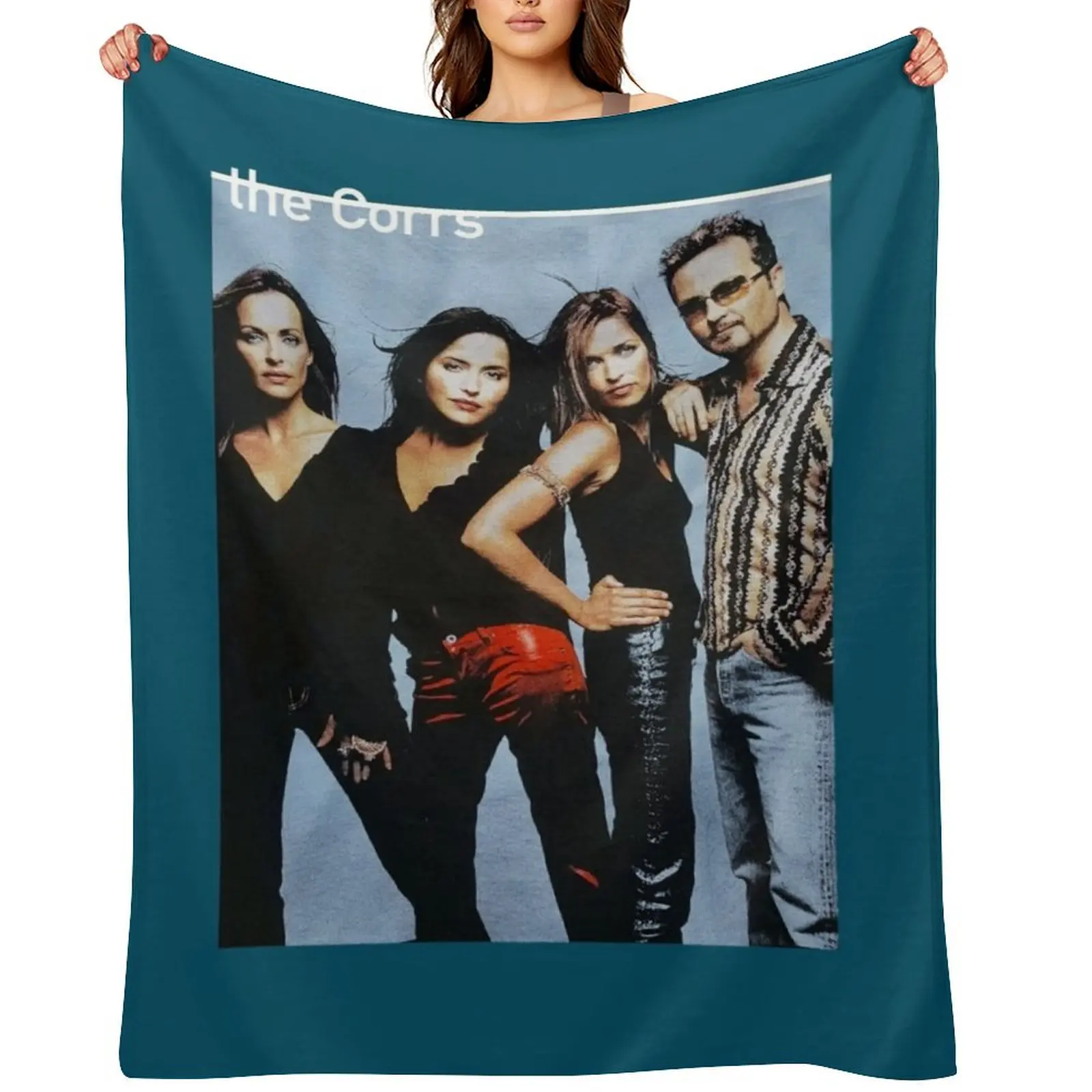 

Vintage 90s The Corrs Band Tour Throw Blanket Single Picnic Multi-Purpose for sofa Blankets