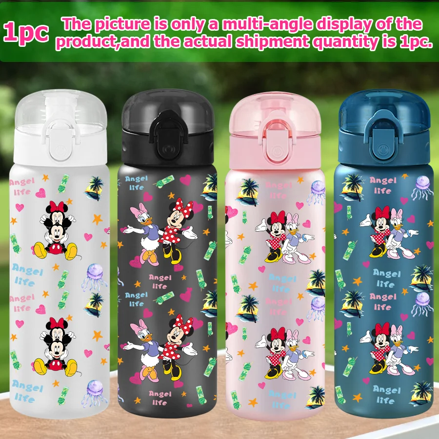 Botella de agua multiplástico con estampado de Minnie Mickey Mouse de Disney, 23-32oz, taza de agua deportiva portátil, regalo de cumpleaños, 1 ud.