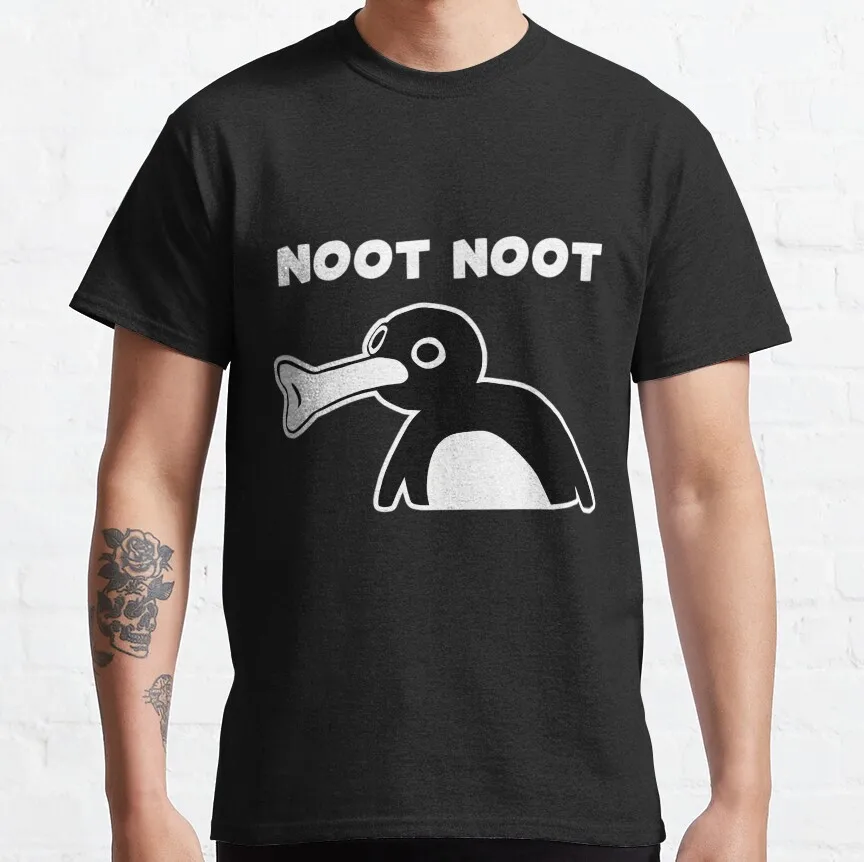 

Vintage Noot Noot Pingu Meme Retro 80s cartoon graphic t shirts Funny Penguin Lover Gift t shirt 100% cotton arge size tops