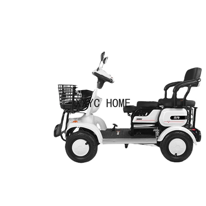 

zq Elderly Scooter Four-Wheel Electric Small Elderly Home Pick-up Children Power Battery Car with Shed