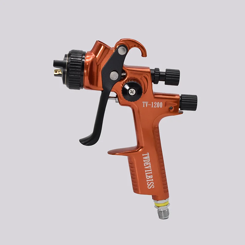 PISTOLA DE PULVERIZACIÓN HVLP de TV-1200 de alta calidad, boquilla de 1,3 MM, aerógrafo de pintura para coche de 600cc con manómetro, pistola de pintura en aerosol para pintura de coches