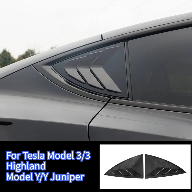 

Для Tesla Model 3/Y/3+ Highland Model Y Juniper автомобильные задние треугольные жалюзи солнцезащитный козырек украшения аксессуары из углеродного волокна