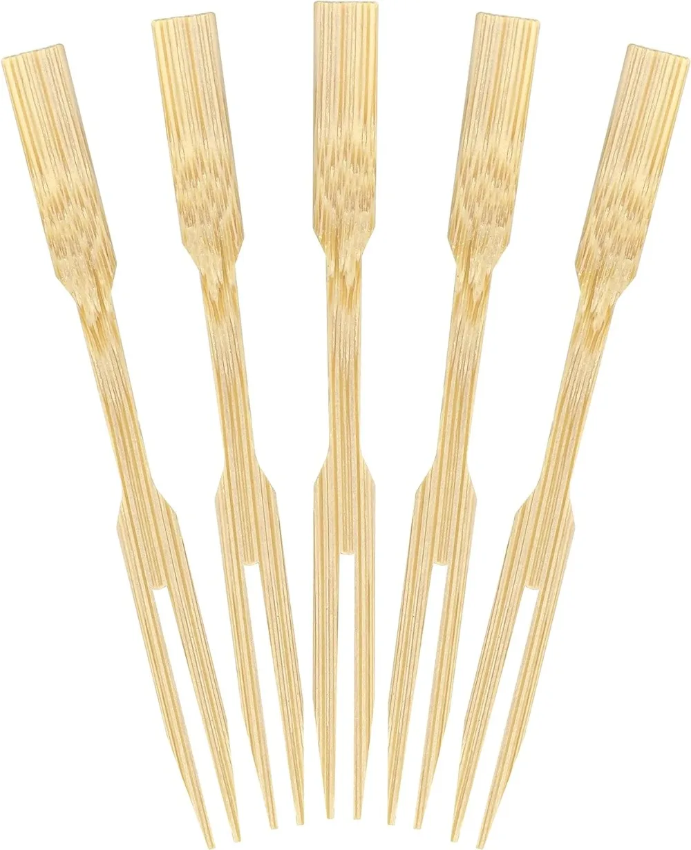 

Premium Quality 3.5 Inch Bamboo Mini Cocktail Tasting Forks Fruit Picks Party Supplies