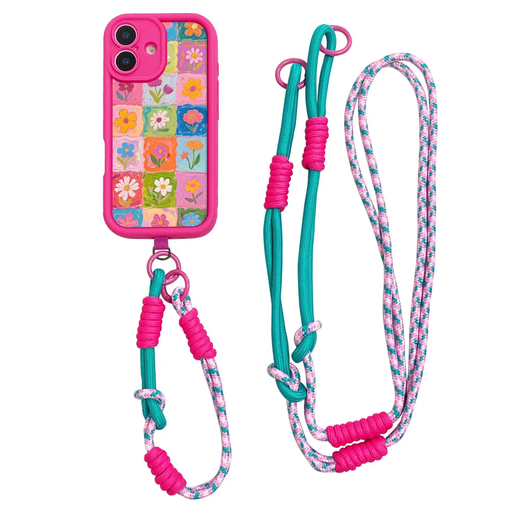 Cxd5Custodia per telefono con cordino a tracollaPerXiaomi Poco X6 F6 M6 F7 X7 M7 F5 X5 X3 M3 Pro C55 C50 C51 C65 C75 C71 Copertura per catena da polso fiore