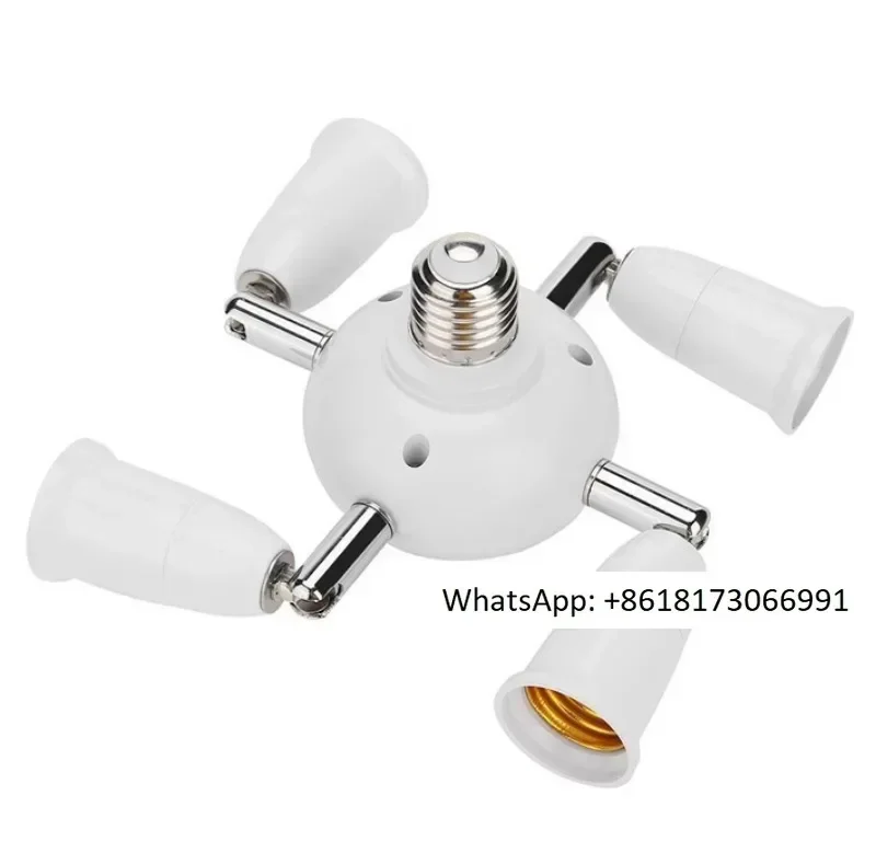 

E27 screw mouth lamp head brightening converter, 1/5 conversion, 1/5 adapter lamp seat multi head lamp holder 2PCS