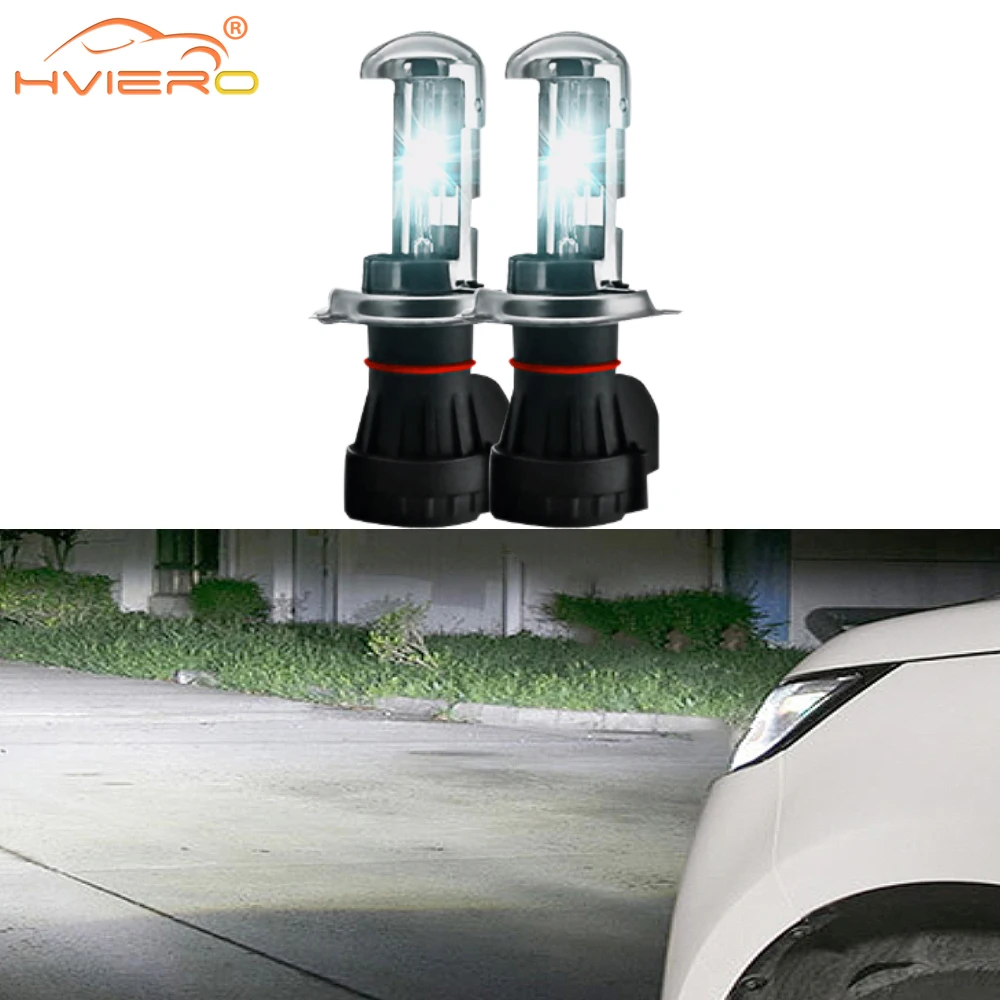 2X H4 Type Xenon Kit 360 Degrees Car Headlights Bulbs 55W 12V Lamps 6000k 4000lm Lights Hid Light Cars IP68 Waterproof Universal