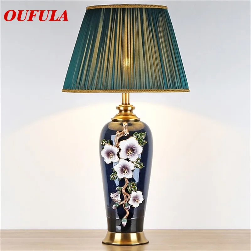 

TEMAR Ceramic Table Lamps Luxury Modern Fabric for Foyer Living Room Office Creative Bed Room Hotel