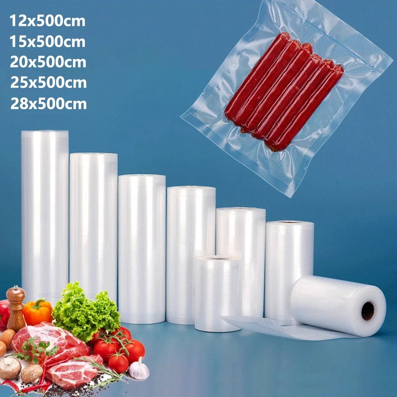 Vacuum Packaging Bags Roll Food Vacuum Bags Vacuum Sealer Bags for Food Vacuum Storage Bags 500cm/Rolls Vacuum Packed Bags Rolls