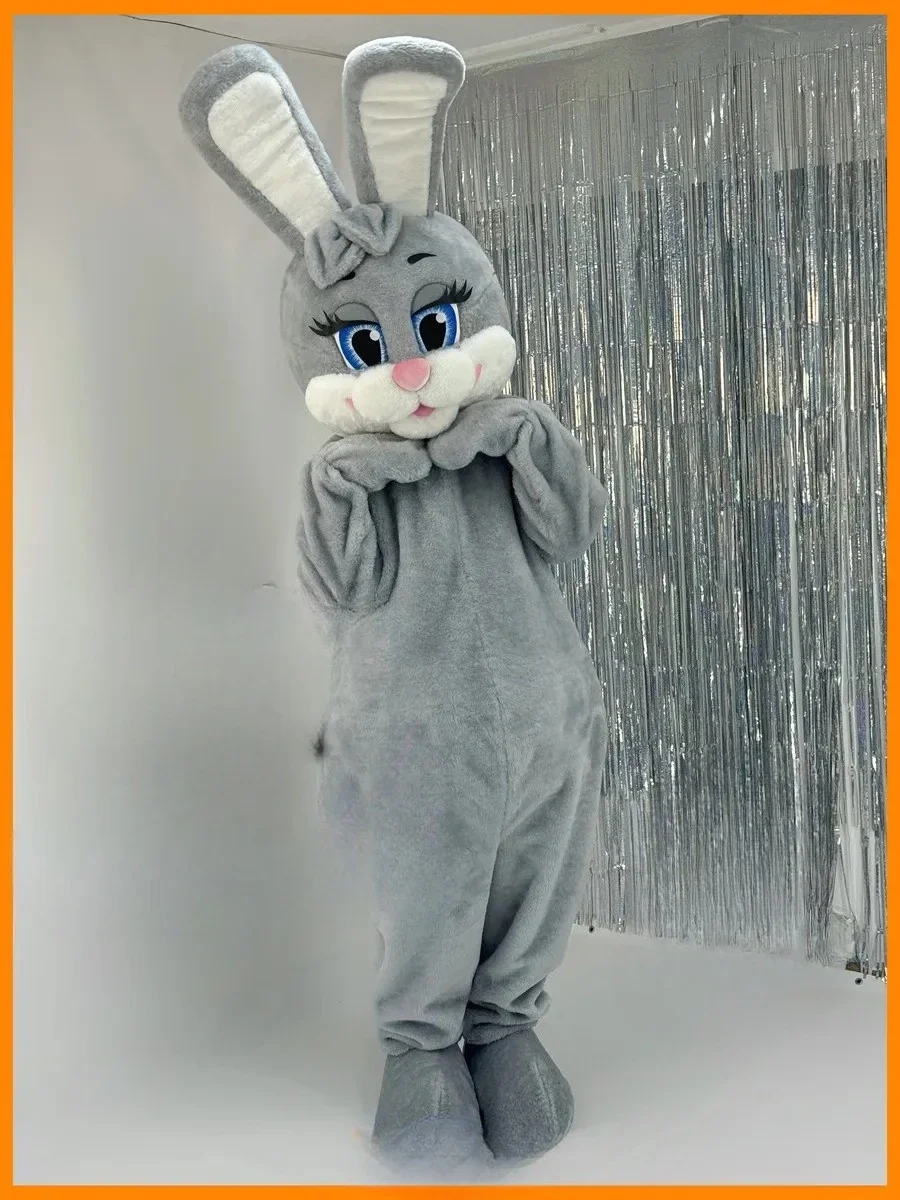 

Grey Bunny Rabbit Mascot Costume Adult Cartoon Character Outfits Attractive BirthdayGift Carnival Party Events Fancy Suits