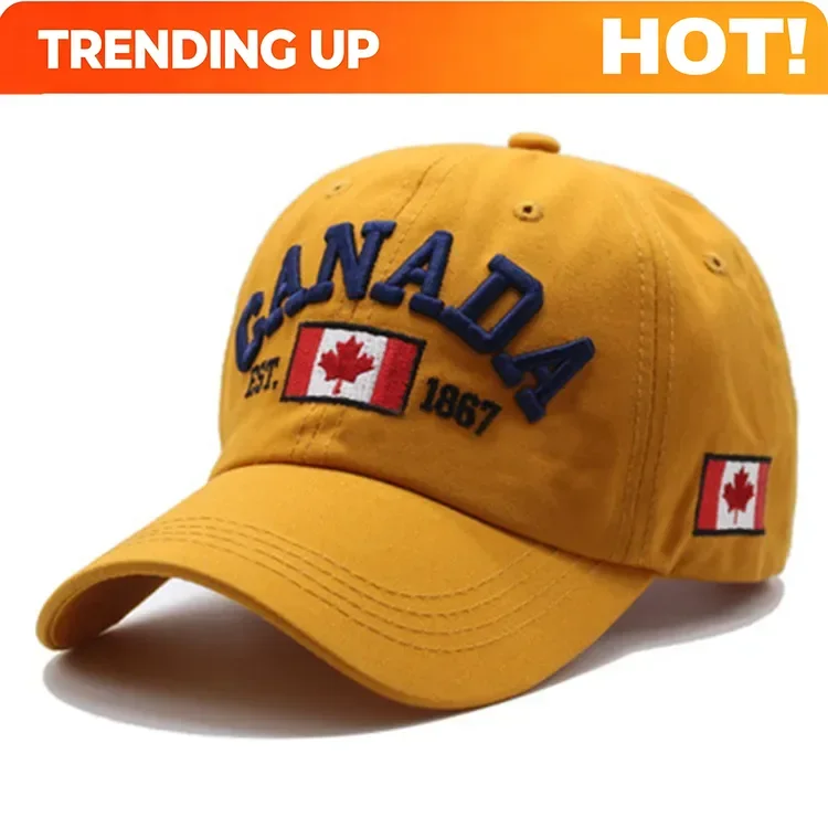 Customization Adjustable CANAD Maple Leaf Embroidered Baseball Hat For Men And Women Couples, Suitable For Outdoor Sports, Leisu