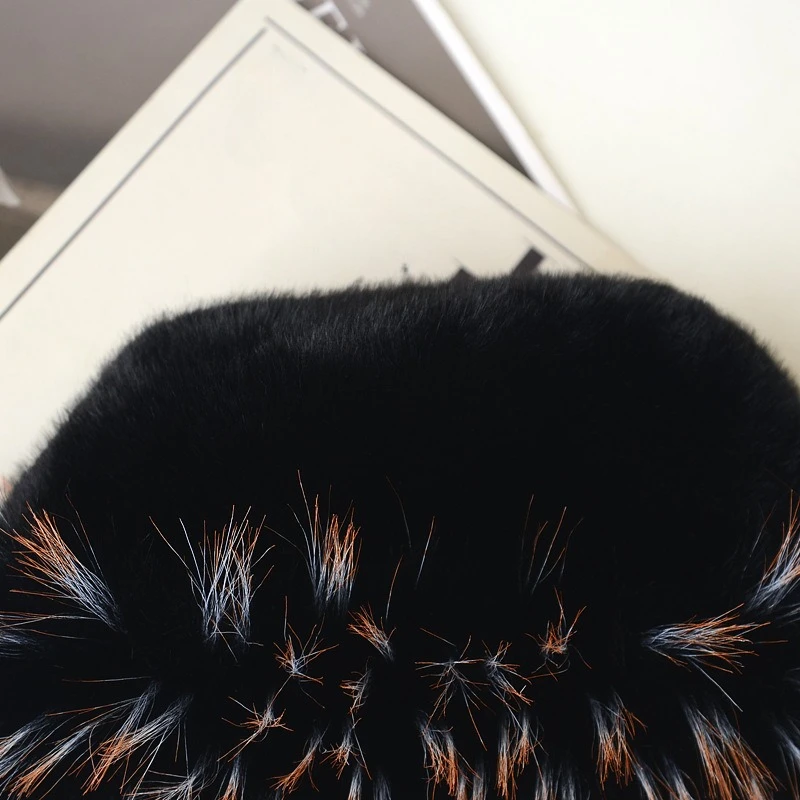 Faux Fur Mongolian Hat for Women Color Tip Plush Warm Winter Ear Flap Hat Soft Outdoor Ski Cap view 6