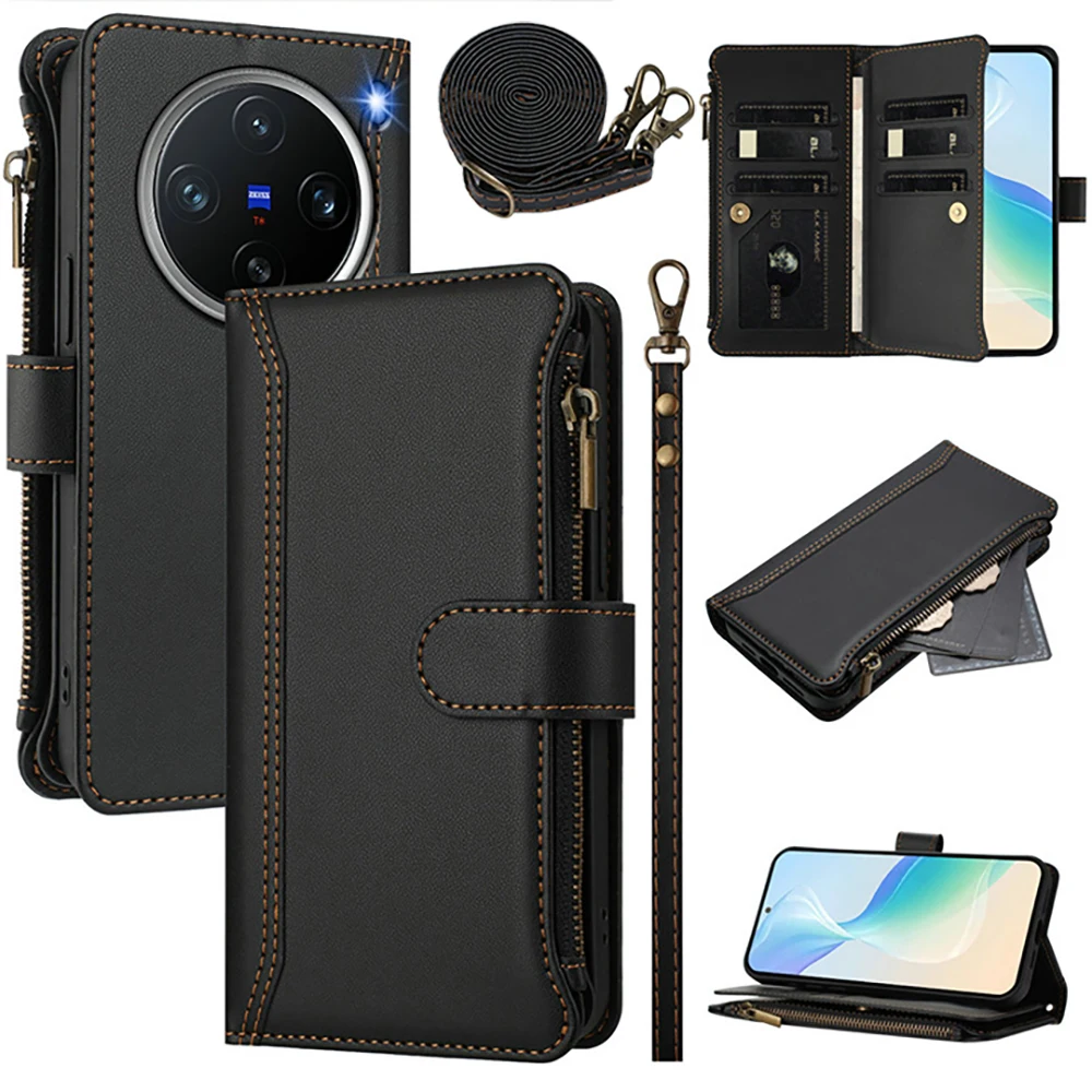 X300 X200 X100 Pro 5G Flip Case For Vivo X200 Ultra Crossbody