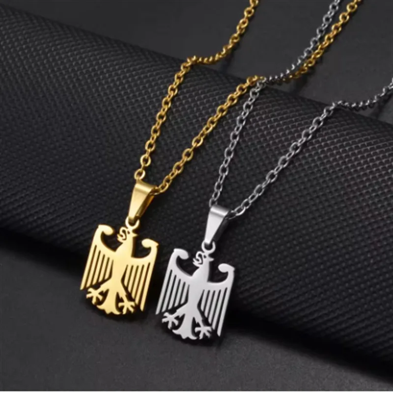 

Golden stainless steel German eagle pendant necklace for women