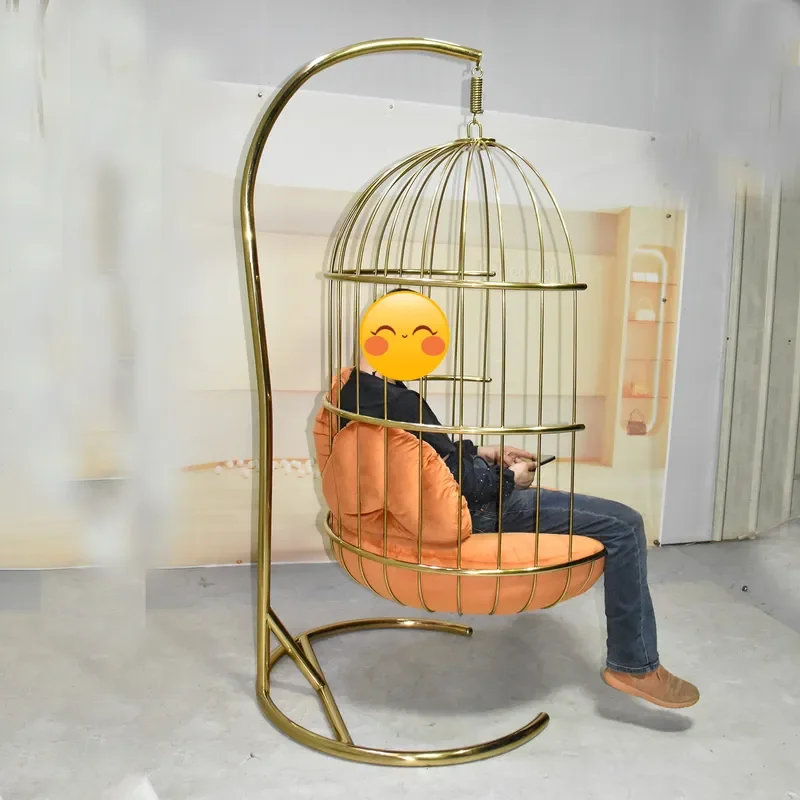 Outdoor Adult Swing Rocking Chair Patio Home Cradle Hanging Seat Indoor Balcony Sofa Chair Light Luxury Design for Relaxation