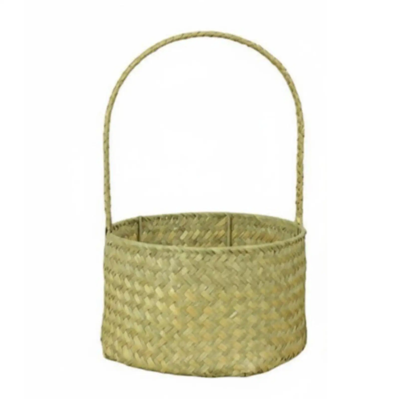 Handmade Basket with Handle Braided Container Versatile Rectangular Container for Home Organizers, Desktop, Bedroom, Washroom