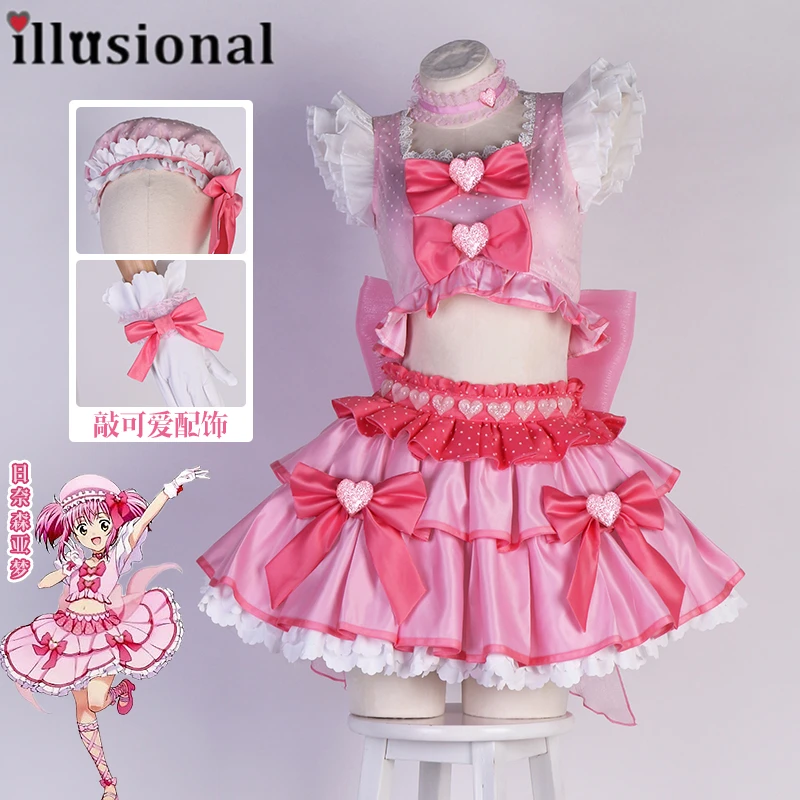 illusional Shugo Chara Cosplay Hinamori Amu Cosplay Costume for women Anime Lolita dress female