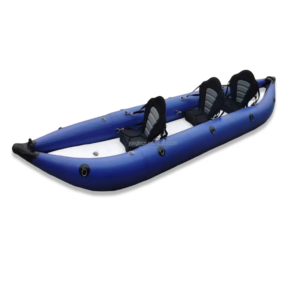 OEM ODM 400cm Drop Stitch 3 Person Inflatable PVC Kayak Raft For Drifting And Rowing