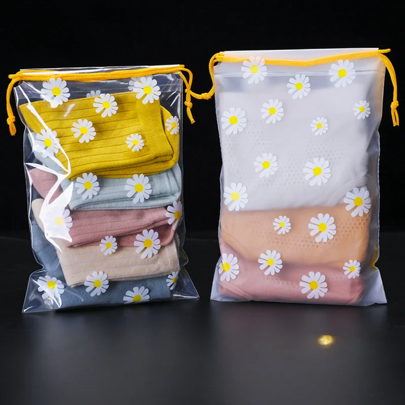 Frosted Plastic Bag Storage Bag Bundle Pocket Face Towel Garment Bundle Bag Drawstring