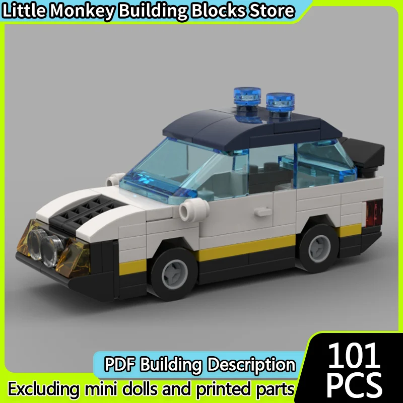 

Модель городской автомобиль MOC, строительные кирпичи, классическая полиция, дорожный патруль, модульная технология, детские праздничные подарки, сборные игрушки, костюм