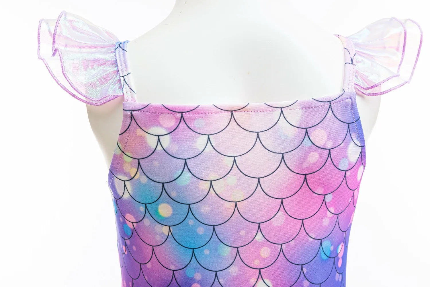 Mädchen Meerjungfrau Prinzessin Verkleidungskleid Ombre-Schuppen-Pailletten Meerjungfrauenschwanz-Kleid mit Accessoires für Kinder Halloween Cosplay Geburtstagsparty – Detail 6