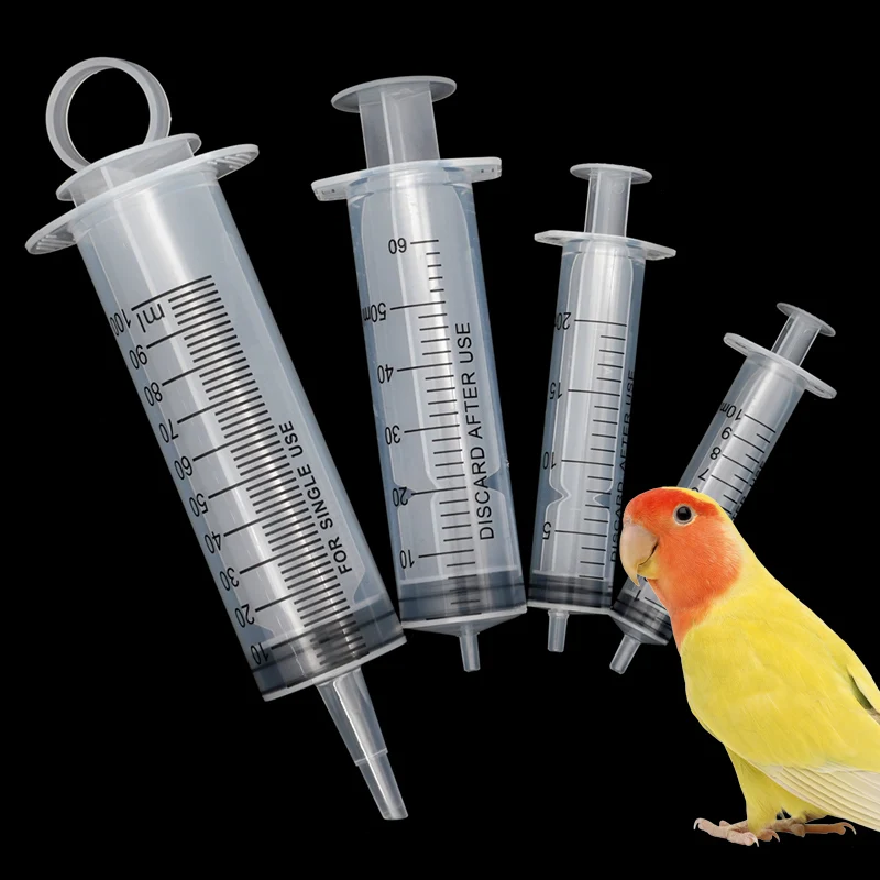 10/20/60/100ML Poultry Bird Feeding Syringe Pet Parrot Pigeon Quail Feeding Immature Animal Feeding Accessories