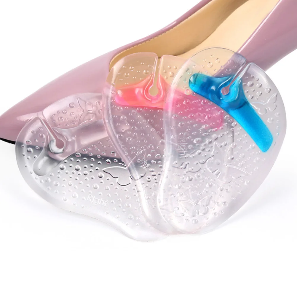 Gel Forefoot Pads Transparent Shock Absorbing Insoles Anti-Fatigue Foot Stickers For High Heels Flip-Flops Slippers