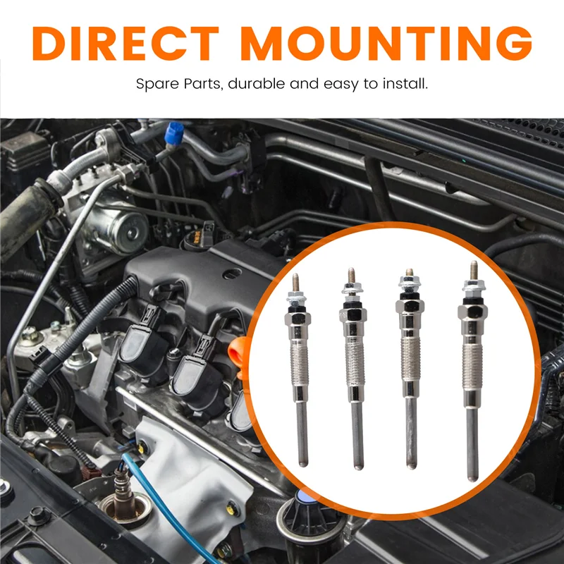 

NEW-4Pcs 19850-54090 Glow Plug For Toyota Hilux Crown Land Cruiser Dyna 150 Dyna Hiace Toyoace 1N 1Nt 2Lt 2L 2Lte 3L