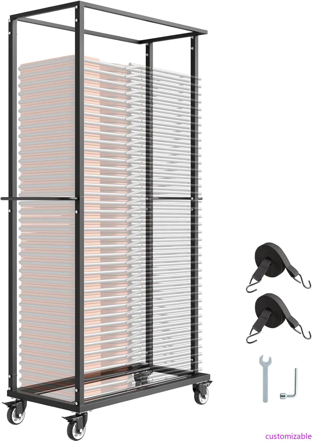 

Складная стойка для стула, емкость 500 фунтов, сверхмощная тележка для 60 стульев, металлический держатель для тележки
