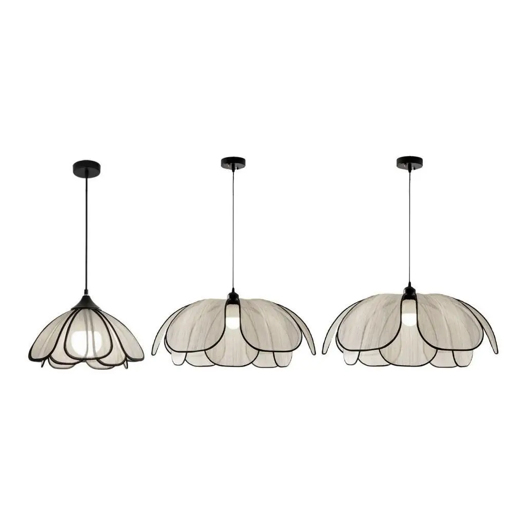 Elegant Metal Boho Pendant Ceiling Light Chandelier with Abaca Woven Lampshade for Bedroom Restaurant Home Lighting