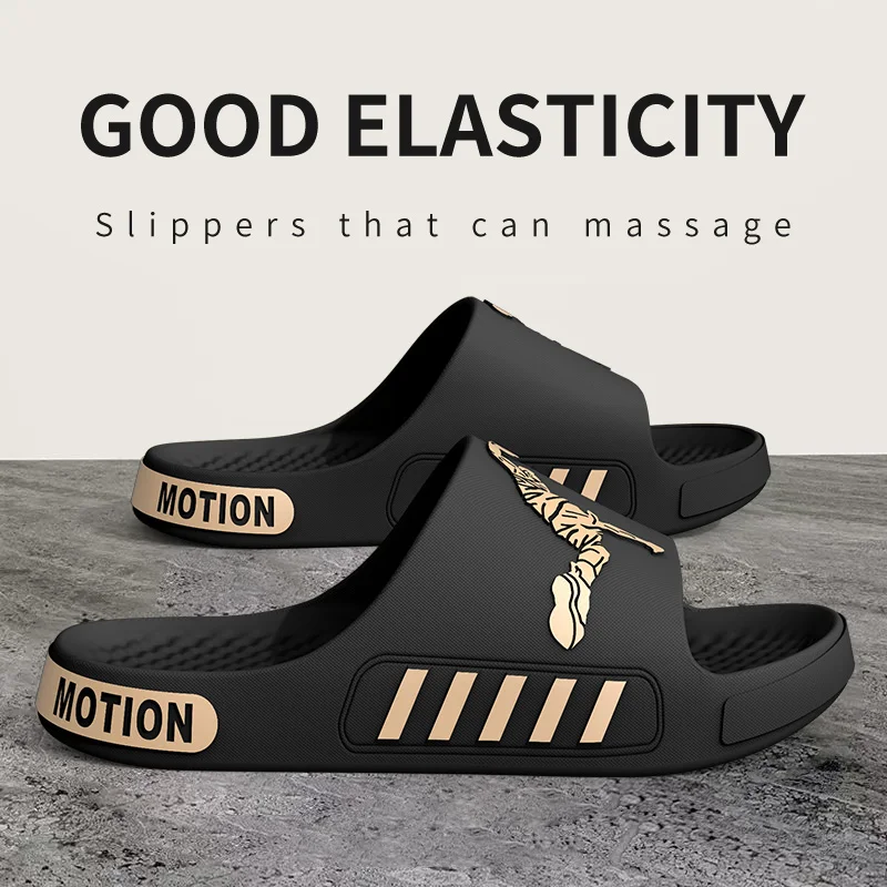 شباشب صيفية للرجال بجزء سفلي سميك ومزيل عرق ومضاد للانزلاق من مادة إي في إيه، صنادل سهلة الارتداء قابلة للتنفس