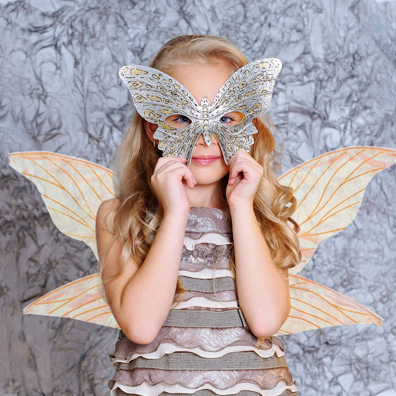 천사 날개 소품 어린이를위한 거즈 날개 코스프레 파티 크리스마스 공연 무대 복장 사진 액세서리