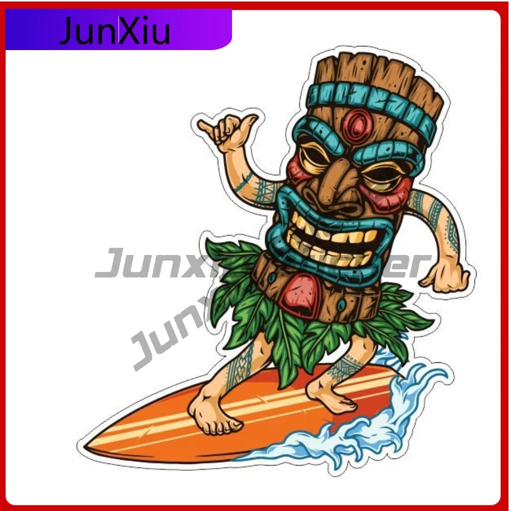 

Tiki Surfer Tropic Eye Catching Must Have Waterproof Creative Laptop Decal Sticker Vinyl Car Window Bumper Auto Exterior