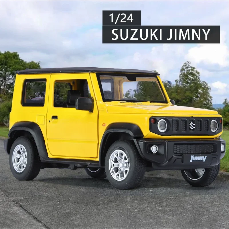 

1:24 Suzuki Jimny Off Road SUV, литая под давлением модель автомобиля, коллекция звуков и света, дисплей, украшения для хобби, подарки для парня
