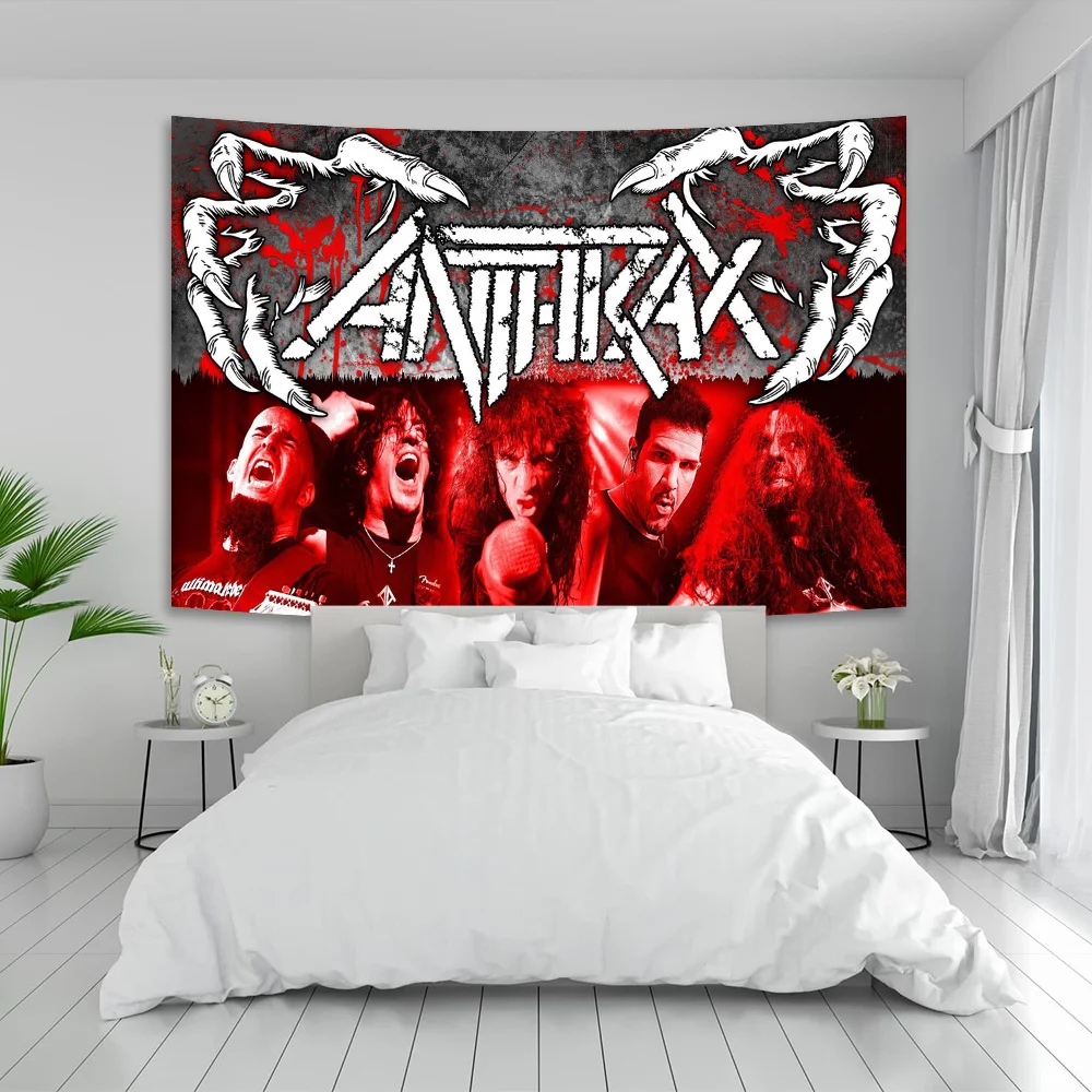 

Anthraxs Band Wall Hanging Tapestry Room Decoration Posters For Outside Aesthetic Home Boho Tapries Tapestries Hot Sales