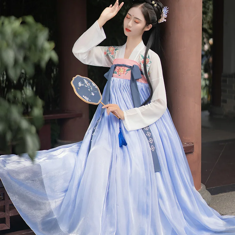 Hanfu abbigliamento femminile abito Kimono stile cinese antico Tang ricamo tradizionale Cosplay fata abiti Costume abiti abito