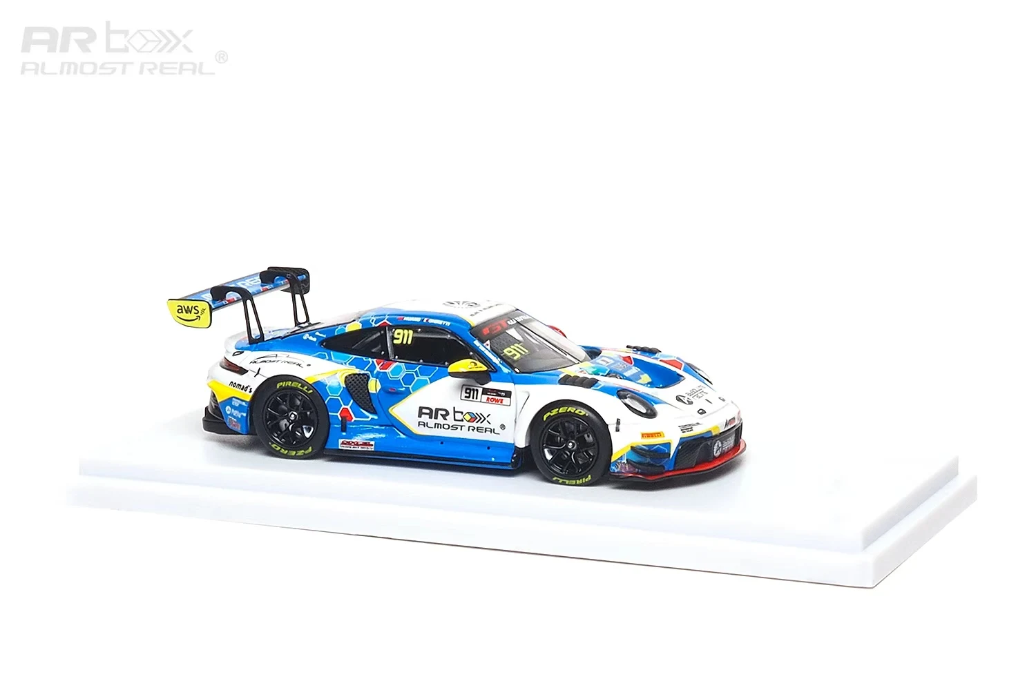AR BOX 1:64 992 GT3 Sepang / R B-Quik Metallic Yellow Livery Druckguss-Modellauto