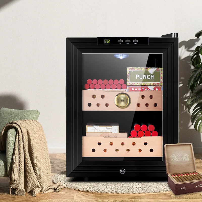 

Semiconductor chip refrigeration Cigar cabinet temperature control mini moisturizing cabinet red wine cigar storage cabinet