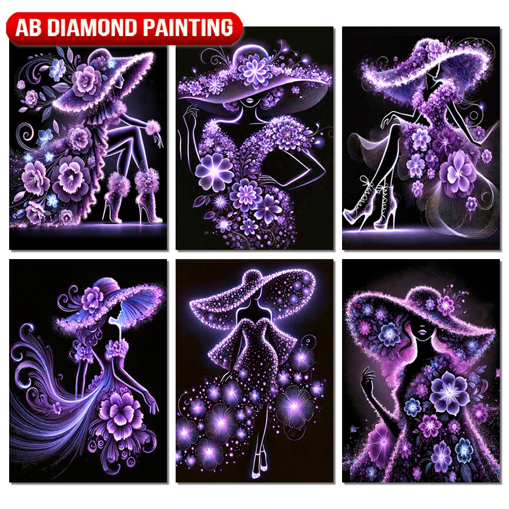 

5D AB алмазная живопись цветы женщина абстрактное искусство картина Алмазная мозаика вышивка крестиком комплект Diy домашний декор подарок новый