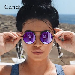 Candisgy Sunglasses Women/Men  Vintage Round Sun Glasses Double Beam Brand Designer Mirrored lentes de sol hombre/mujer UV400