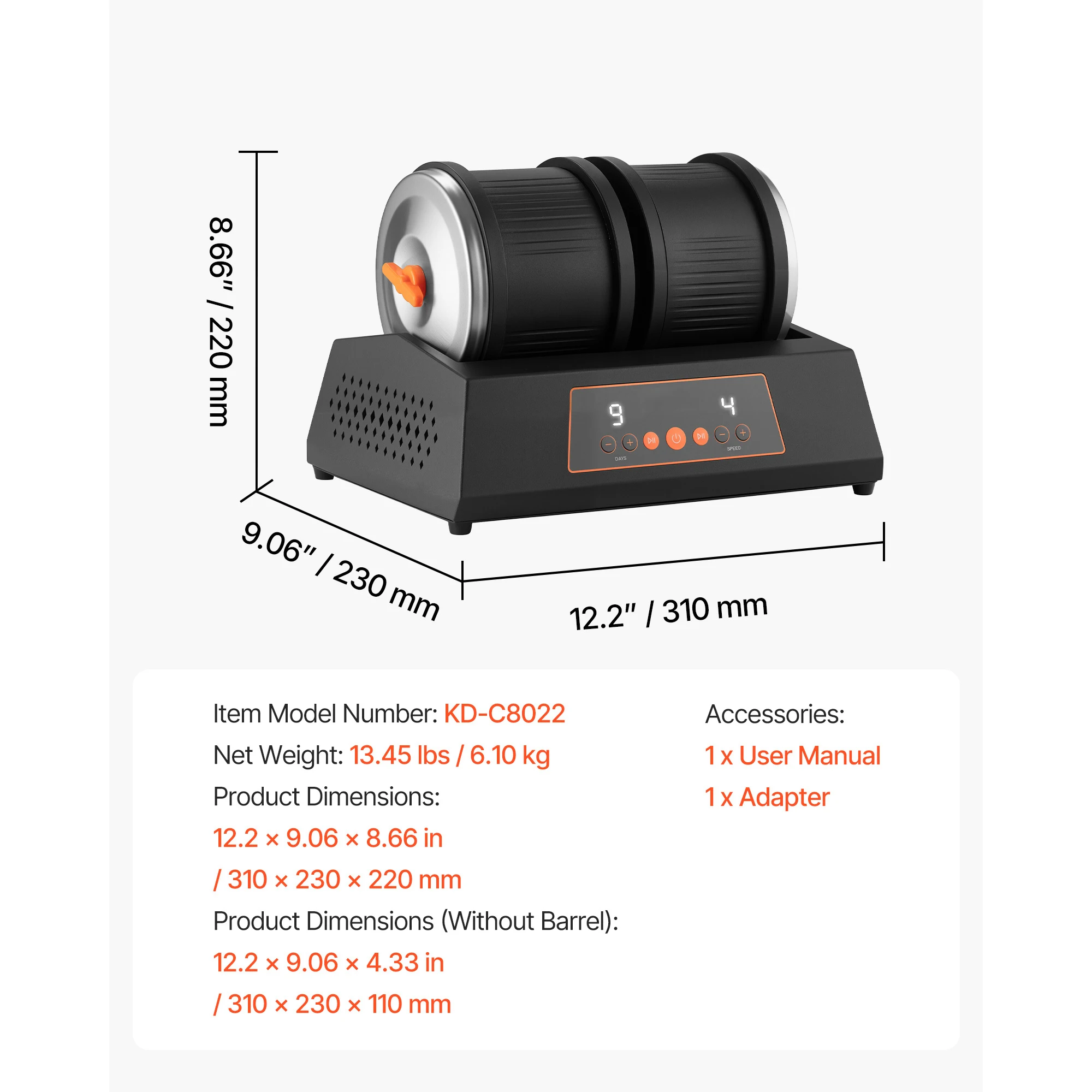 SucceBuy Rock Tumbler Kit Rock polijstset 4 snelheidsinstellingen 9-daagse polijsttimer Steen polijstset Rock polijstmachine